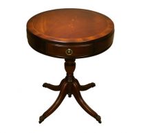 Englischer Drum Table "Esher" mit polierter Oberfläche, in Mahagoni, Eibe u. mehr erhältlich