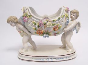 Porzellan Figur Engel mit Schale 