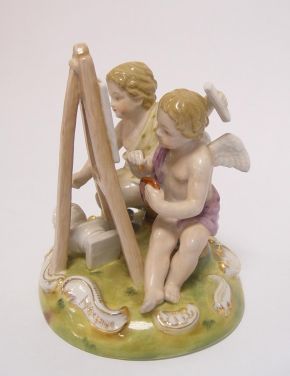 Porzellan Figur "Malende Engel"