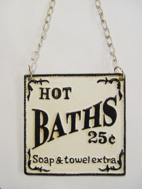 Deko Schild "Hot Bath"