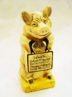 "the wise pig" Dose Schwein