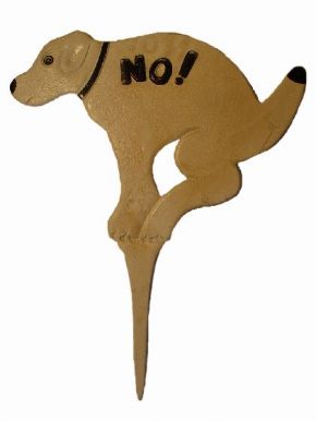 Hund "No Shit!" Schild