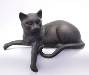 Resin Katze für Kamin "Lying cat"