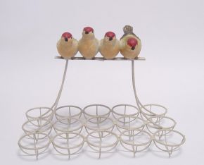 Resin Ei Halter "Egg rack sitting birds"