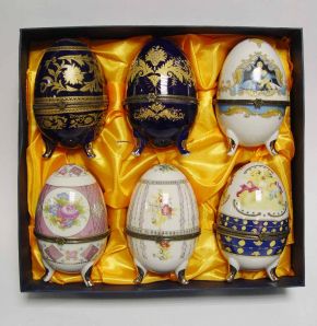 6er Set Porzellan Eier 