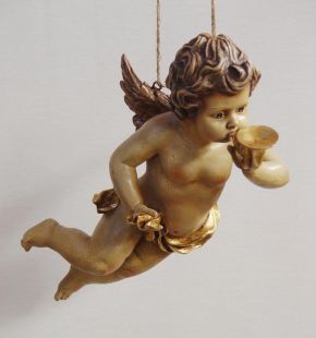 Figur fliegender Engel mit Trompete