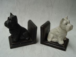 Buchstützen Terrier black & white