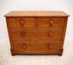 Antique Victorian Satin Birch Chest of Drawers