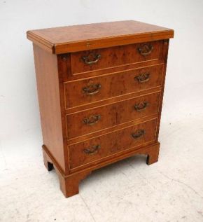Small Antique Georgian Style Yew Wood Bachelor's Chest