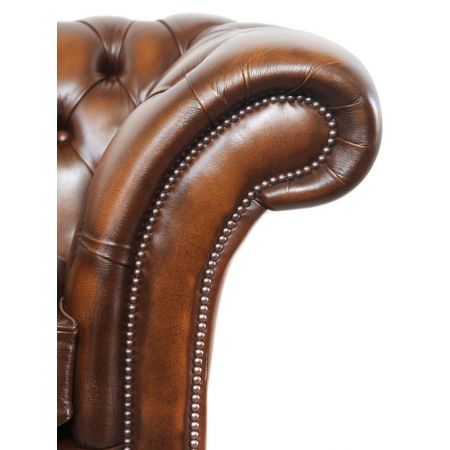 "Fort William" original Chesterfield Sofa englisches Ledersofa 3-Sitzer
