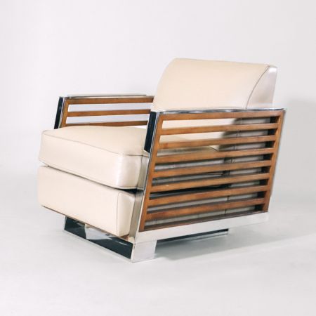 Art déco Stil Clubsessel "Vincou", Vintage Creme - sofort lieferbar