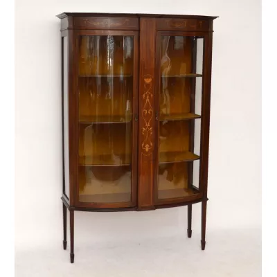 Antike Vitrine Edwardian Stil Holzvitrine Vitrine aus Holz Standvitrine Glasvitrine