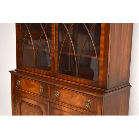 massiver Mahagoni Bücherschrank, Georgian Style Bookcase, Vitrinenschrank