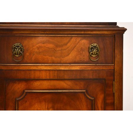 massiver Mahagoni Bücherschrank, Georgian Style Bookcase, Vitrinenschrank