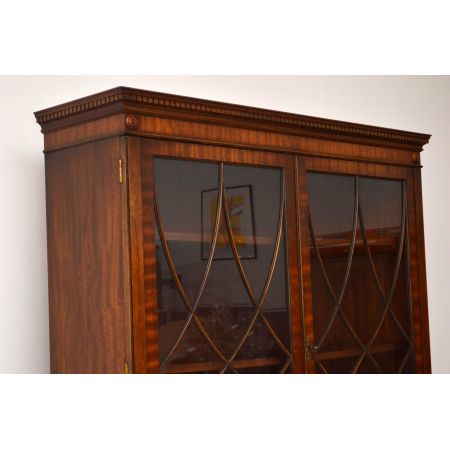 massiver Mahagoni Bücherschrank, Georgian Style Bookcase, Vitrinenschrank
