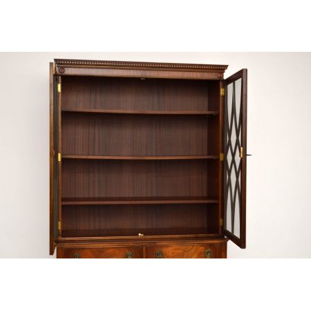 massiver Mahagoni Bücherschrank, Georgian Style Bookcase, Vitrinenschrank