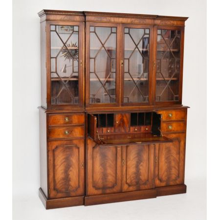 Antiker Mahagoni Sekretär Bücherregal