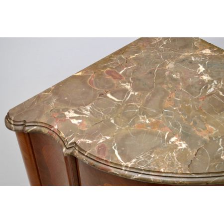 Antiker Intarsien Marmor Eckregal