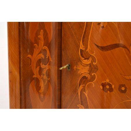 Antiker Intarsien Marmor Eckregal