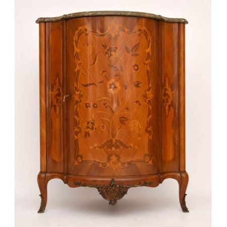 Antiker Intarsien Marmor Eckregal