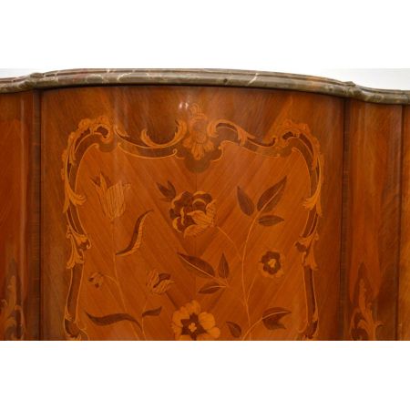 Antiker Intarsien Marmor Eckregal