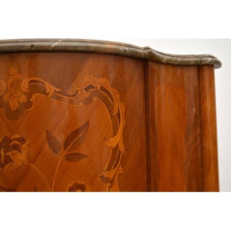 Antiker Intarsien Marmor Eckregal