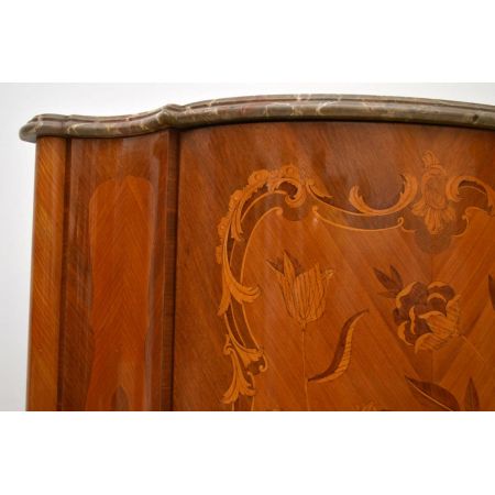 Antiker Intarsien Marmor Eckregal