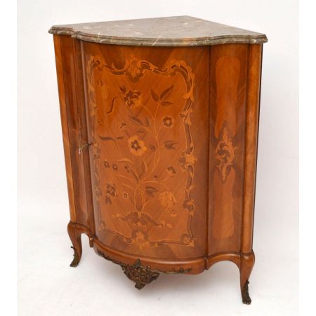 Antiker Intarsien Marmor Eckregal