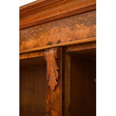 Antiker Nussbaum Offener Bücherregal