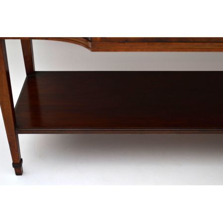 Antike Edwardian Intarsien Mahagoni Vitrine