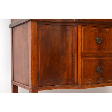 Antike Edwardian Intarsien Mahagoni Vitrine