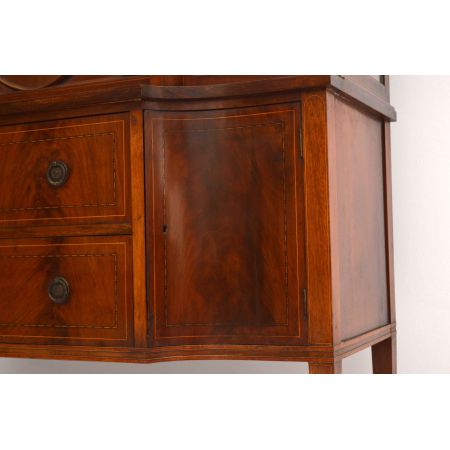 Antike Edwardian Intarsien Mahagoni Vitrine