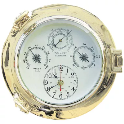 Maritim by Morris Uhr, Baro-, Thermo- & Hygrometer im Bullauge, Ø: 22cm