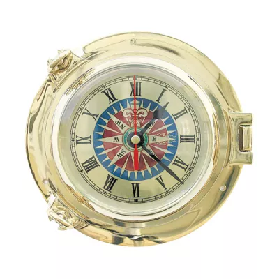 Maritim by Morris Bullaugen-Uhr mit Windrosenzifferblatt  Ø: 14cm