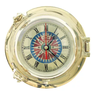 Maritim by Morris Bullaugen-Uhr mit Windrosenzifferblatt Ø: 18cm