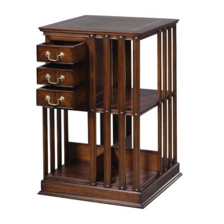 Revolving Bücherschrank, Leder Top