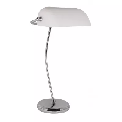 Maritim by Morris Bankers-Lampe, chromfarben, mit Opalglasschirm H: 43cm