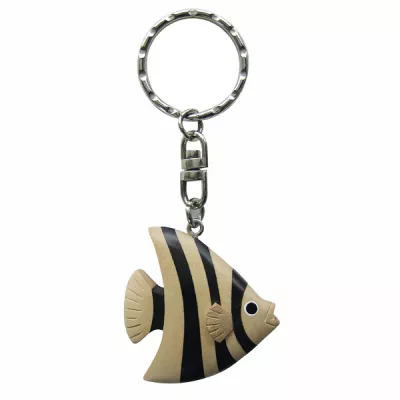Maritim by Morris Schlüsselanhänger - Zebrastreifen Fisch, Holz