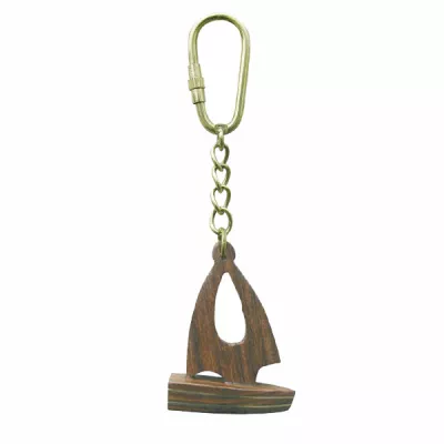 Maritim by Morris Schlüsselanhänger - Segelschiff, Holz/Messing