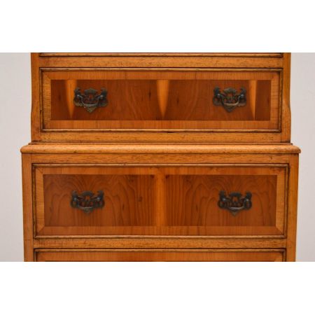 Antike Eibenholz Kommode Chest on Chest