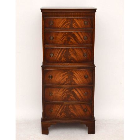 Flame Mahogany Chest on Chest Kommode