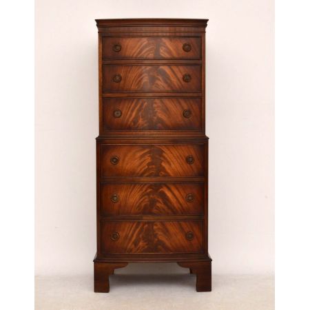 Flame Mahogany Chest on Chest Kommode