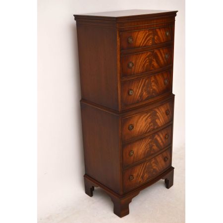 Flame Mahogany Chest on Chest Kommode