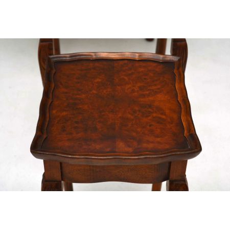 3er Set Antiker Walnussholz Beistelltische "Pie Crust"