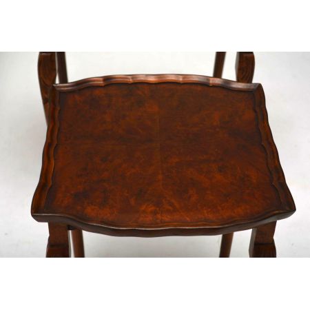 3er Set Antiker Walnussholz Beistelltische "Pie Crust"