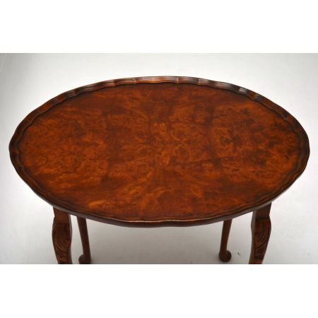 3er Set Antiker Walnussholz Beistelltische "Pie Crust"