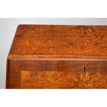Schlanker Burr Walnut Sekretär Bureau