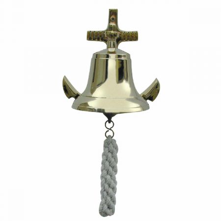 Glocke mit Ankerwandhalterung, Messing, Ø: 12cm