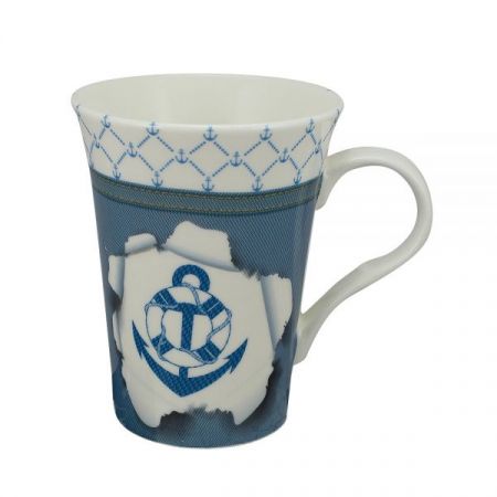 Maritim by Morris Tasse/Kaffeebecher - Anker, Porzellan, H: 11cm, Ø:8,5/6cm, in Geschenkbox