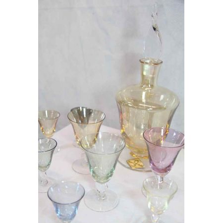 11er Set Karaffe und Gläser bunt